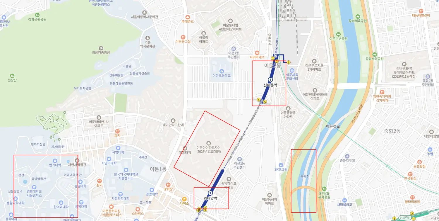 이문 아이파크 자이 네이버 지도