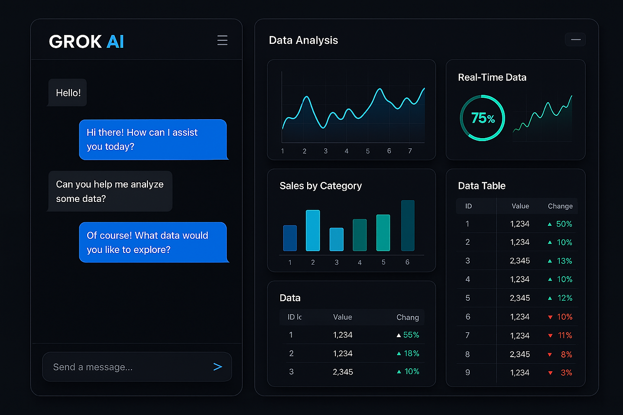 Grok AI 사용 인터페이스 화면