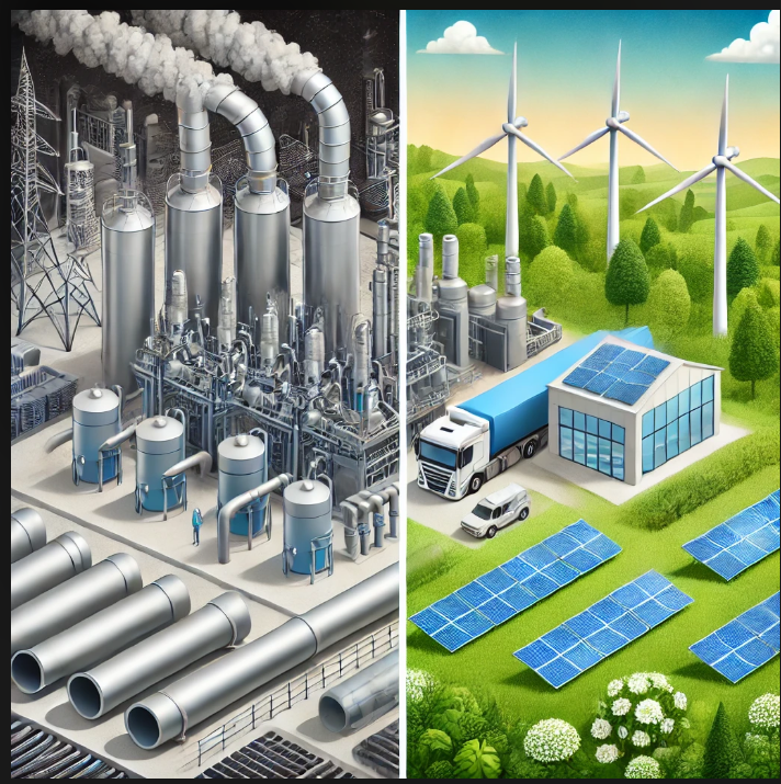 탄소 포집 vs 재생에너지 관련 사진
