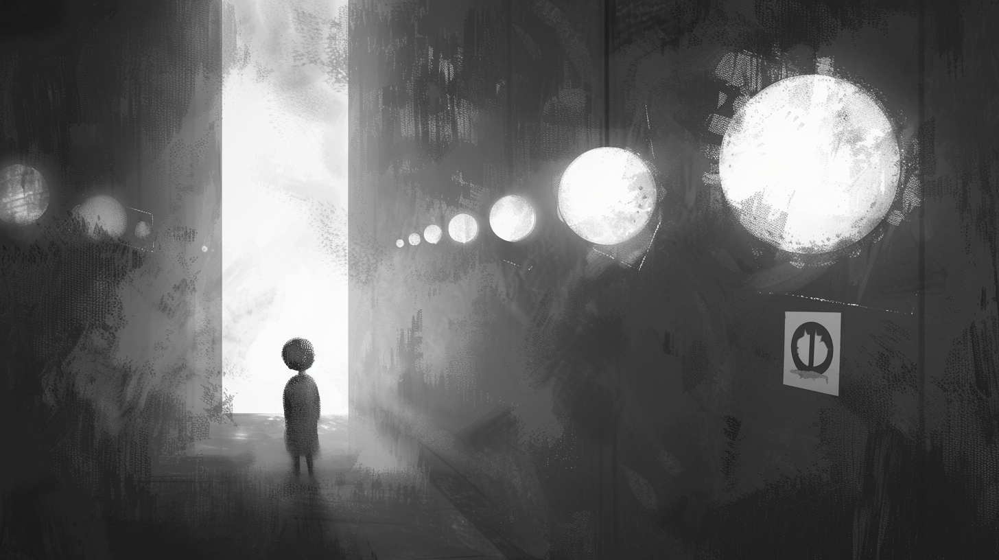 끝없이 작동하는 AI가 멈추기를 상상하는 장면