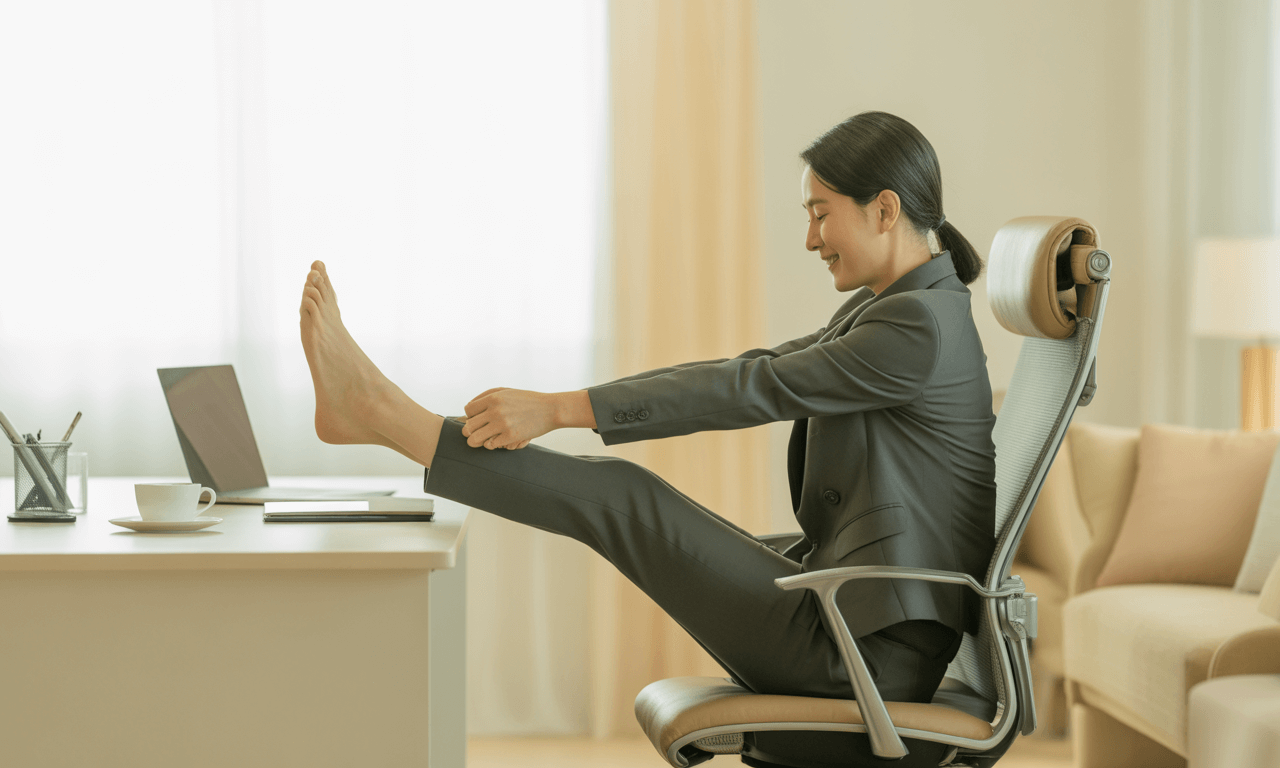 오래-서-있을-때-발-통증-줄이는-법-발-마사지-하는-모습