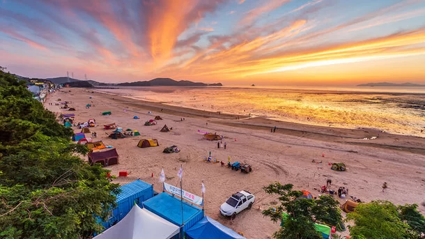 깨끗한 대부도 방아머리 해변, 텐트가 사라지다!