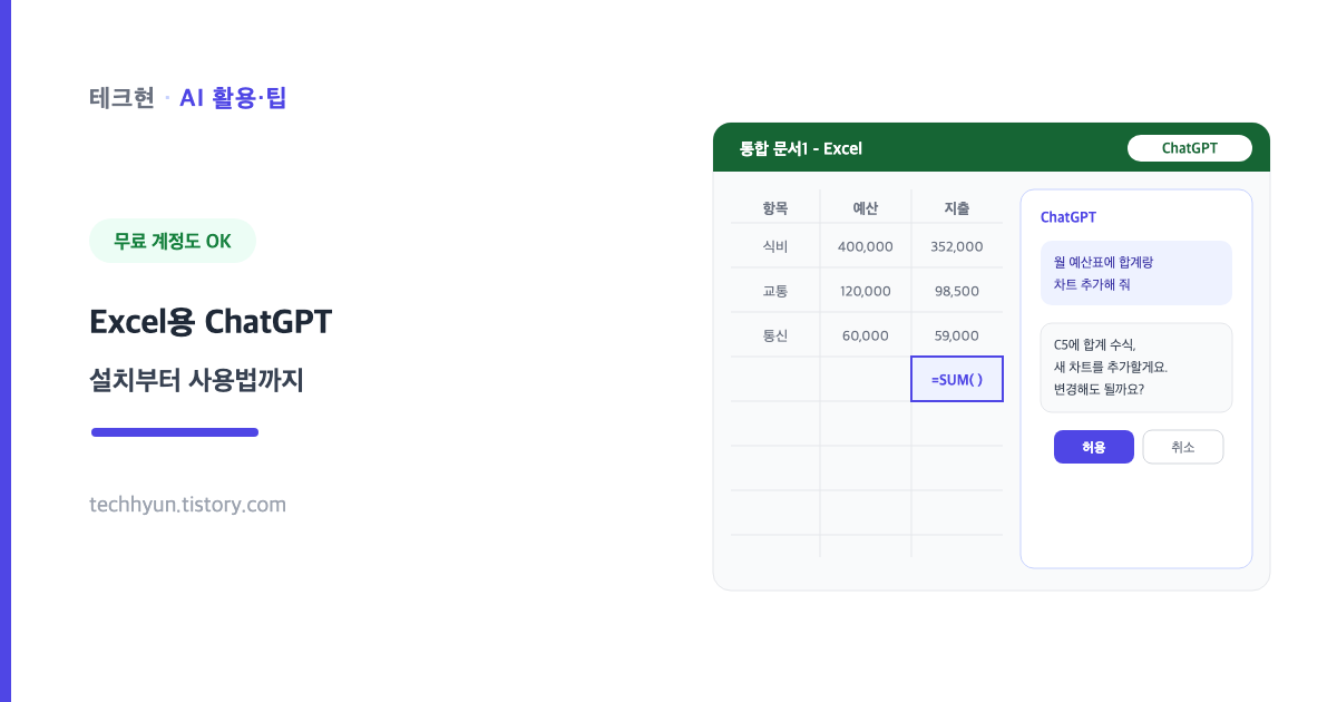 Excel용 ChatGPT 설치부터 사용법까지
