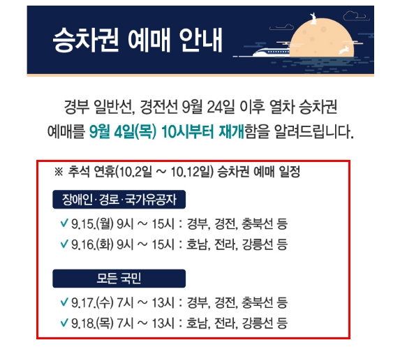 KTX 추석예매