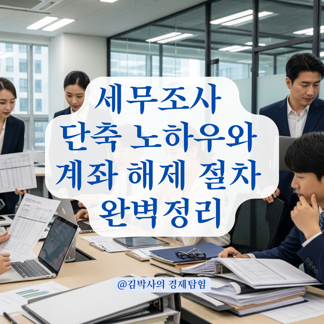 압류계좌 해제, 세무조사 기간 단축을 위한 핵심 절차 정리.