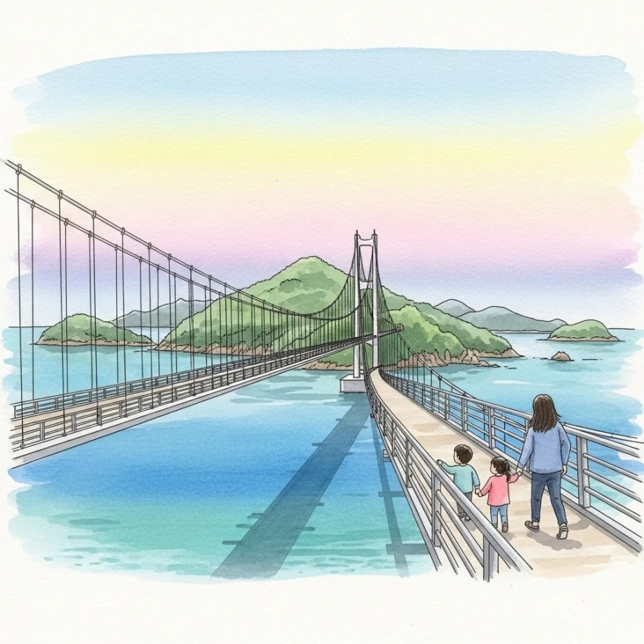만지도와 연대도를 잇는 출렁다리 풍경