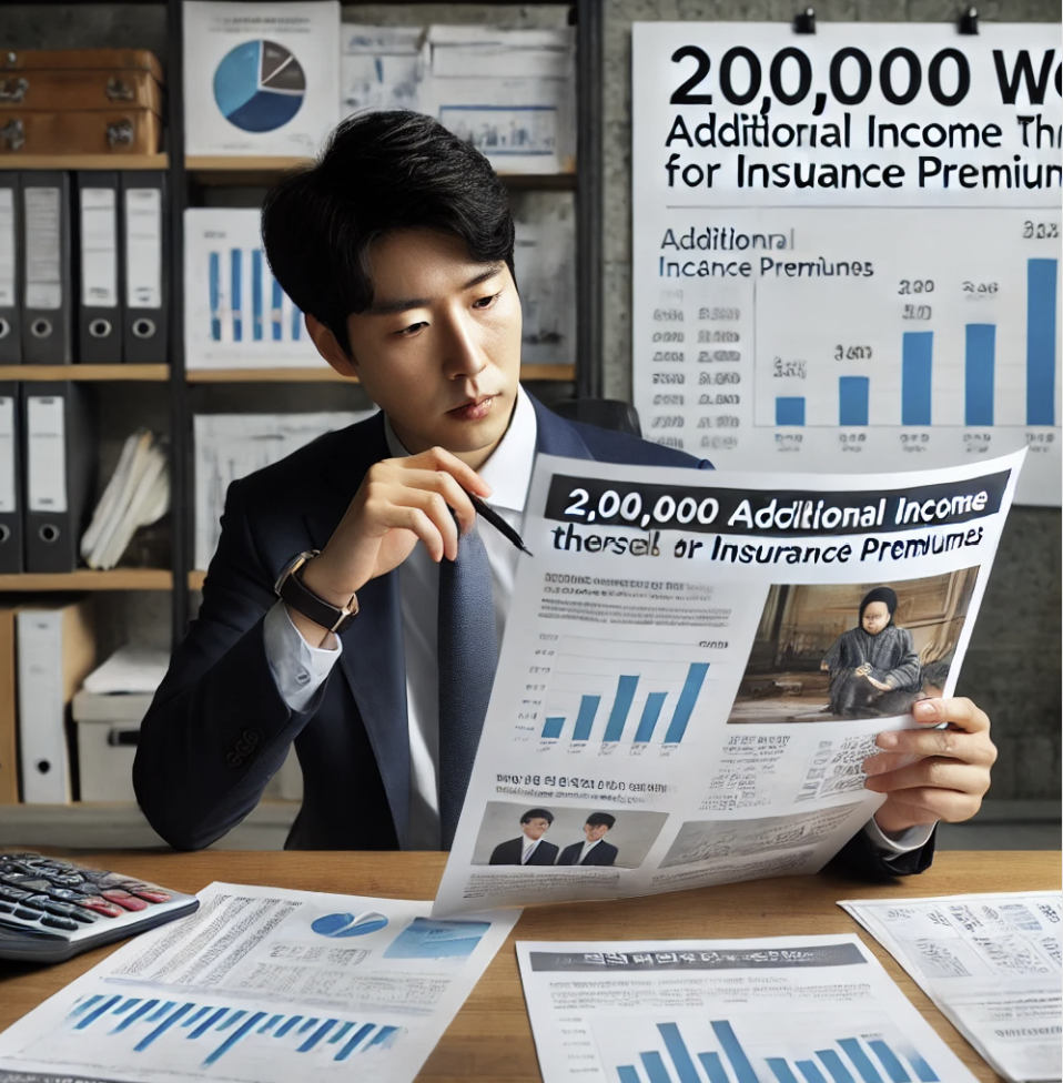 소득 기준에 대한 정보를 확인하는 모습