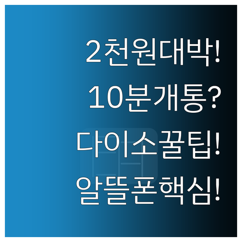 다이소 알뜰폰 유심 2천원 구매 후 ..