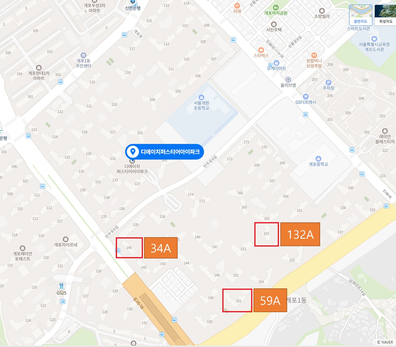 디에이치 퍼스티어 아이파크 무순위 청약 아파트 위치