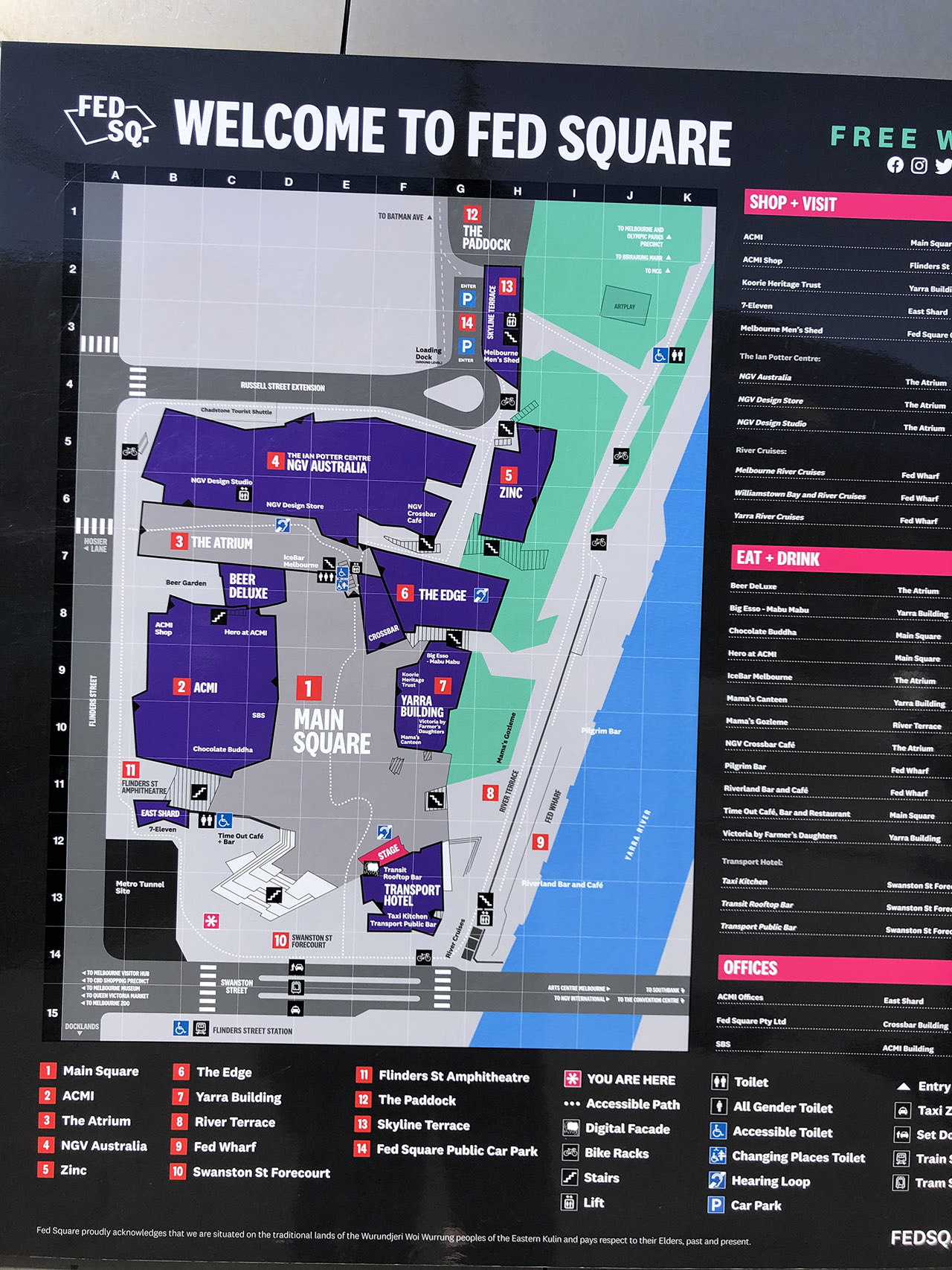 페더레이션 스퀘어 안내도