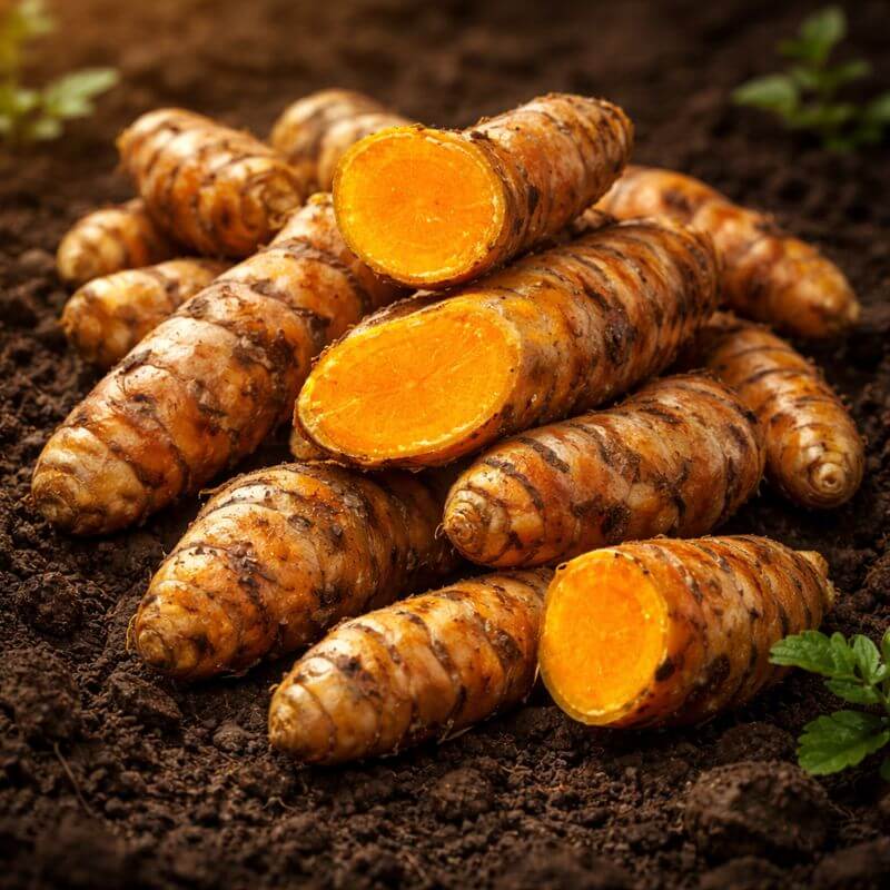 6시내고향 진도 울금을 반으로 자른 모습