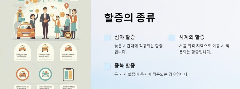 택시 할증의 종류 ppt이미지