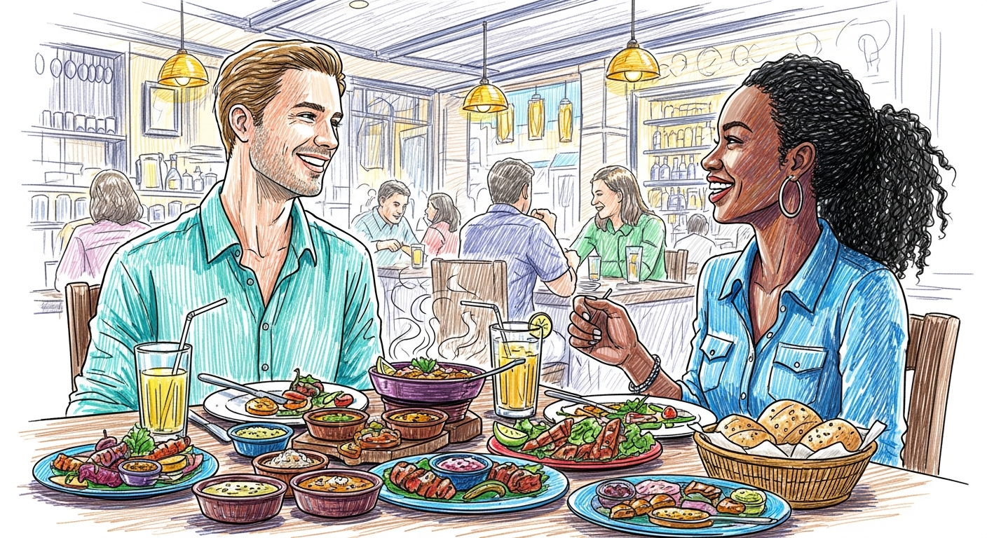 해외 식당에서 주문하는 모습