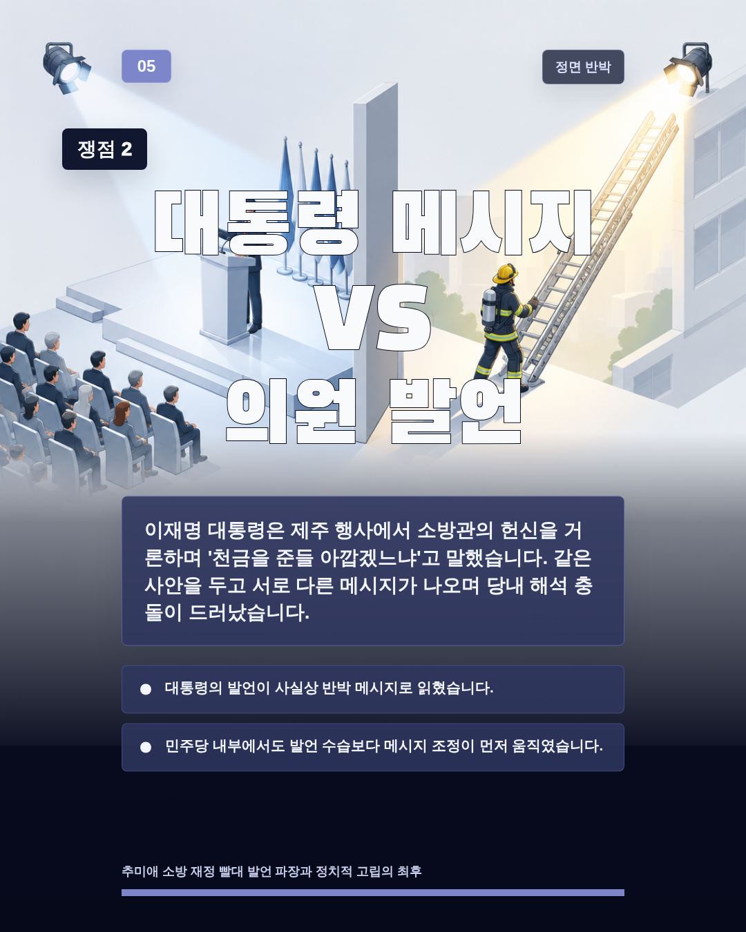 대통령 메시지 VS 의원 발언