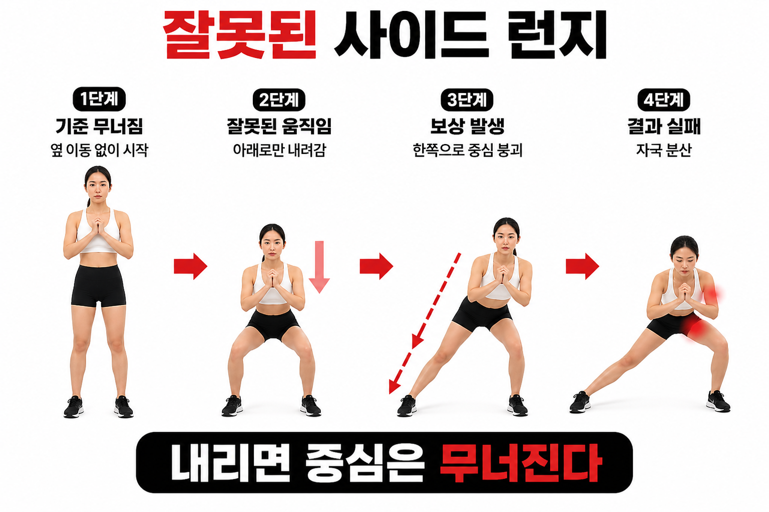 잘못된 사이드 런지