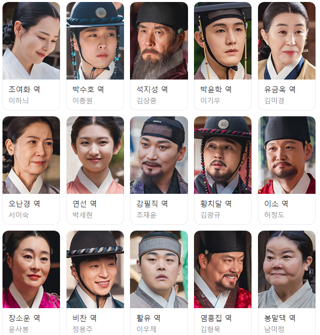 밤에 피는 꽃 등장인물