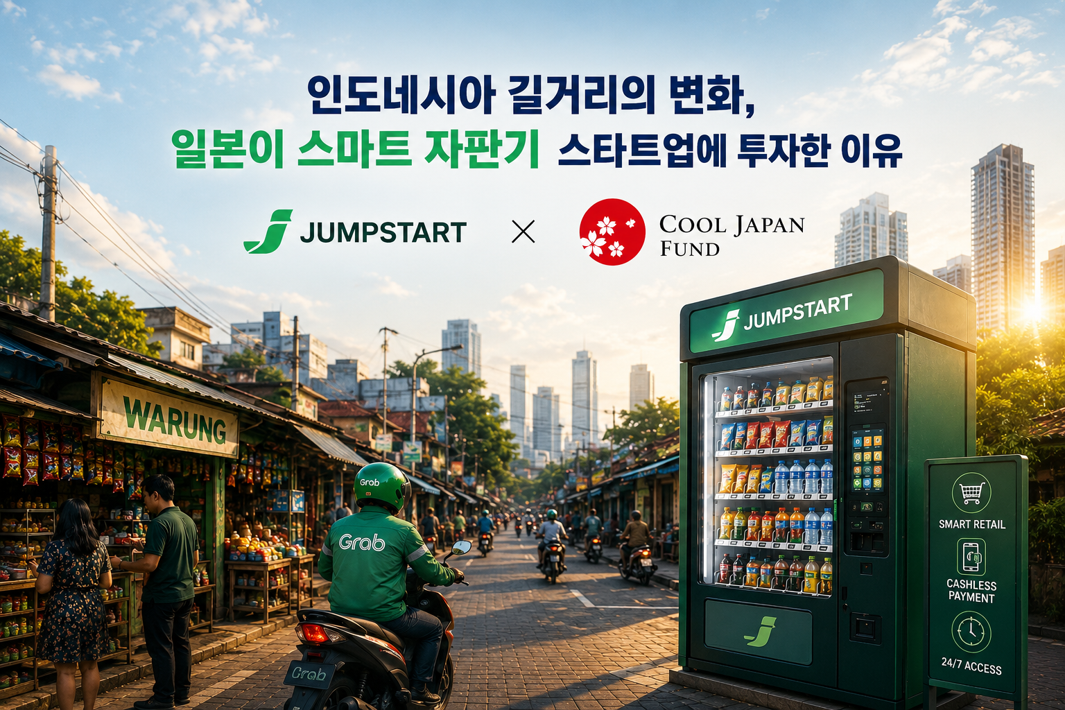 인도네시아 스마트 자판기 스타트업에 투자한 일본 Cool Japna Fund 이미지를 설명합니다. ※ 본 이미지는 생성형 AI로 제작된 참고용 자료입니다.