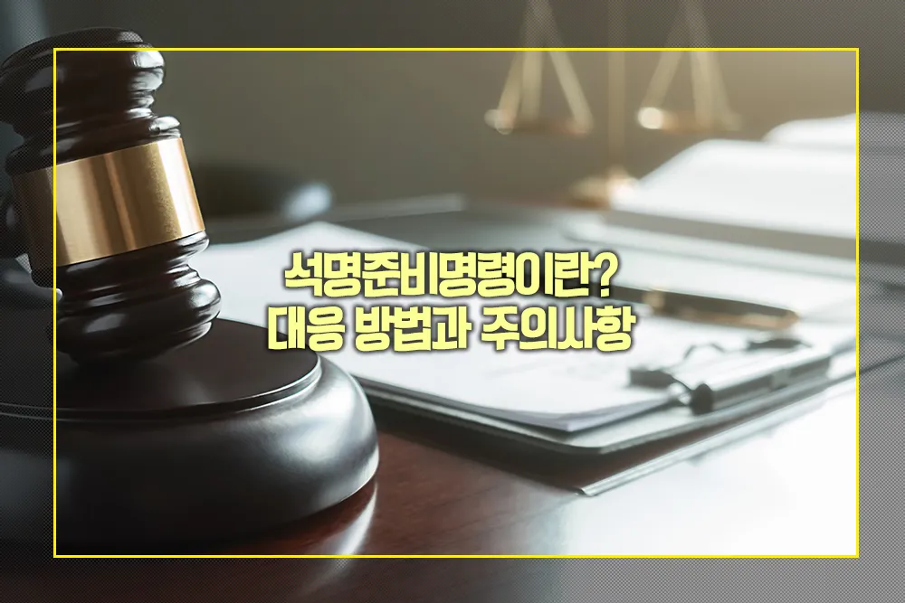 석명준비명령이란 대응 방법 주의사항