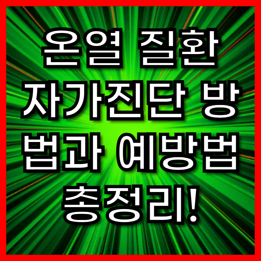 온열 질환 자가진단 방법과 예방법 총정리!