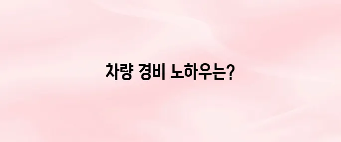 개인사업자 차량 경비처리