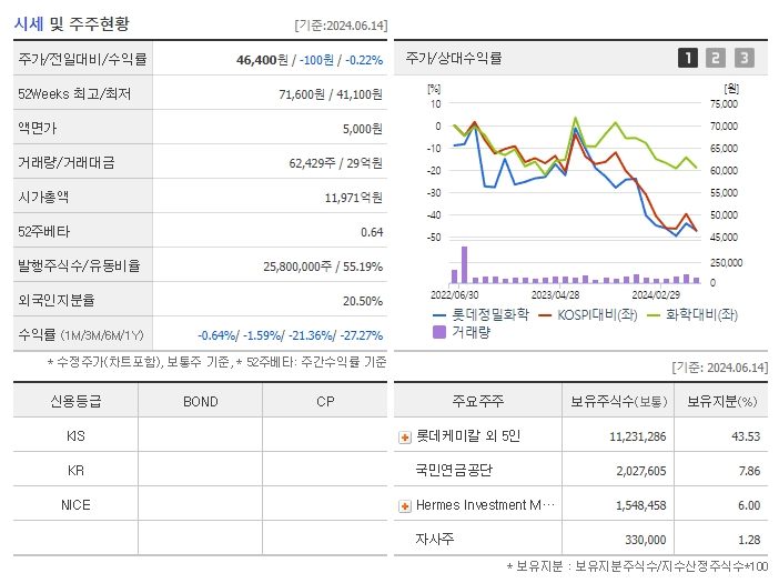 롯데정밀화학_기업개요