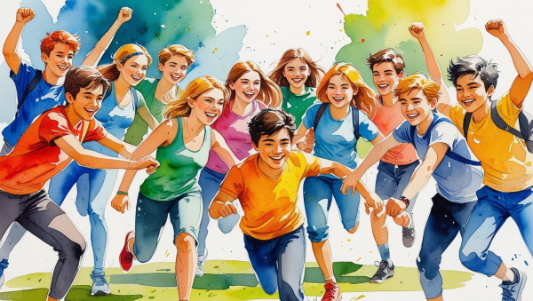 ESFP 자녀는 생기 넘칩니다. 사람들과 어울리는 걸 좋아하고, 새로운 자극과 즐거움 속에서 에너지를 얻는 아이죠에 관한 그림