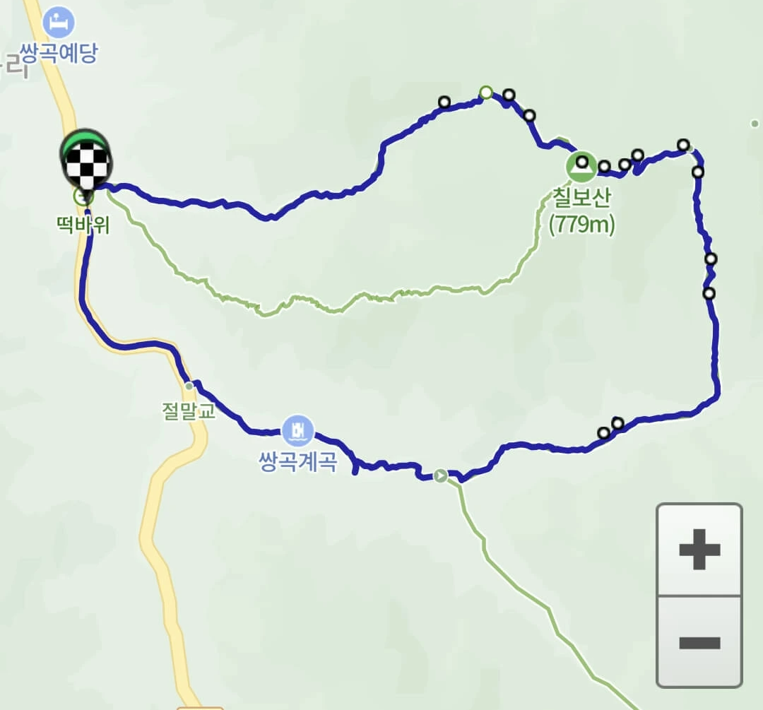 칠보산의 등산코스 모습