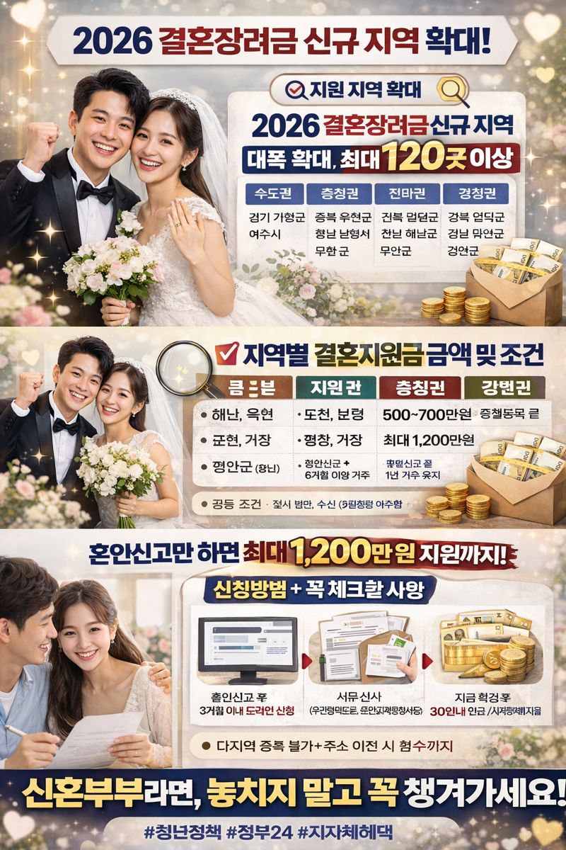 2026 결혼장려금, 달라지는 핵심 포인트