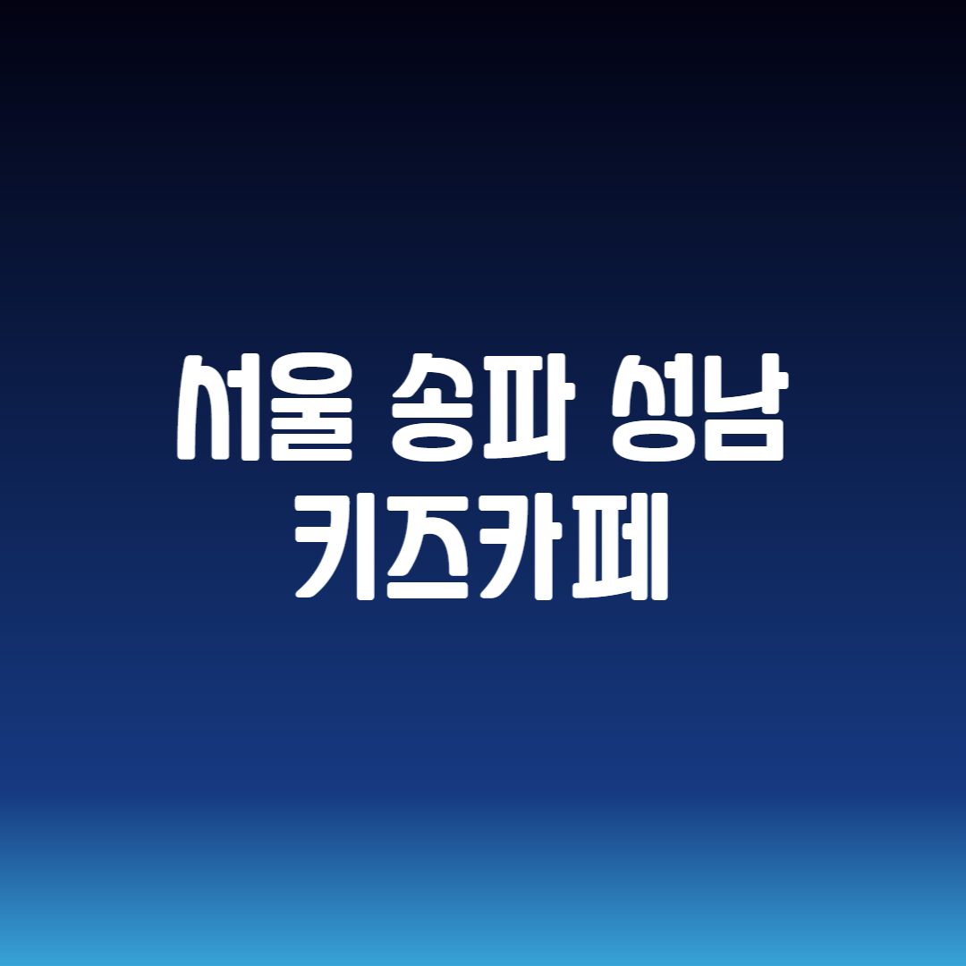 서울 송파 성남 키즈카페