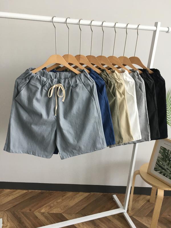 남자 반바지 여름 린넨 마 5부 밴딩 고무줄 쇼츠
