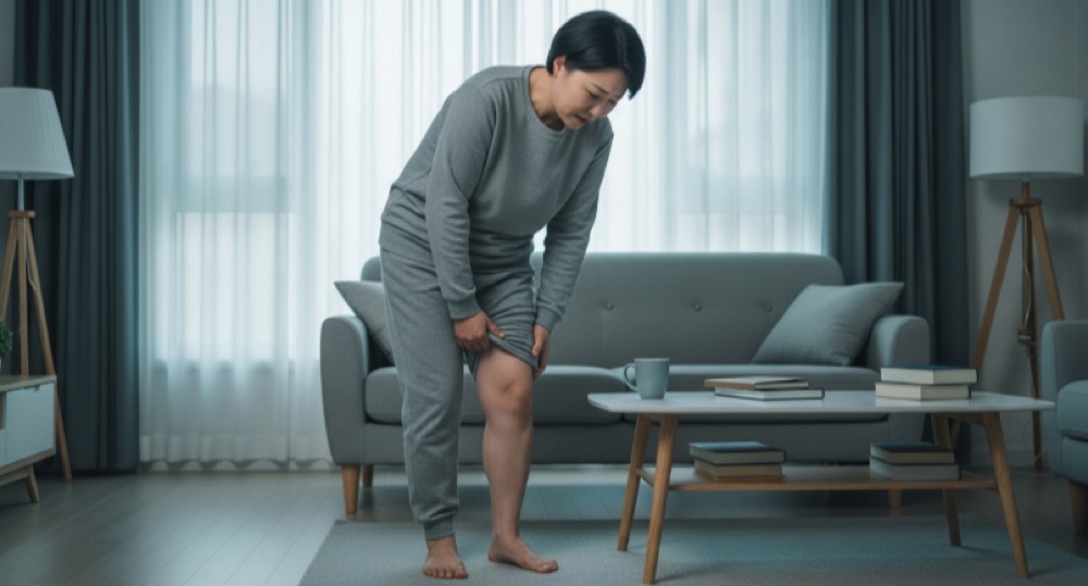 다리 붓기 확인