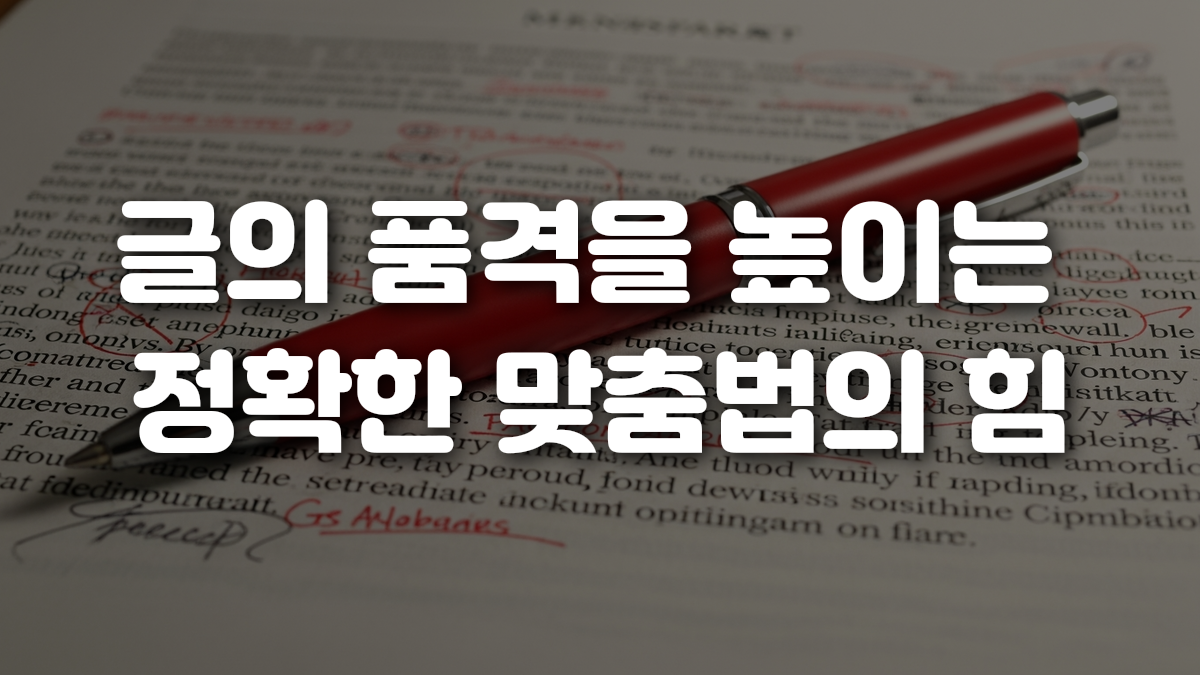 글의 품격을 높이는 정확한 맞춤법의 힘