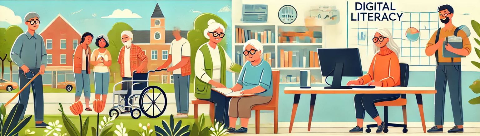 노인 일자리의 모습을 보여주는 그림