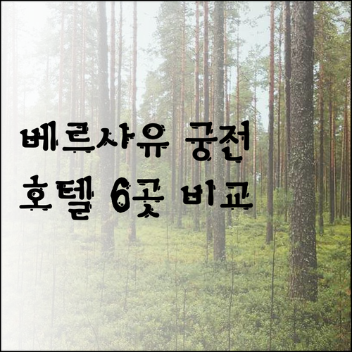 베르사유 궁전 근처 호텔 6곳 비교 