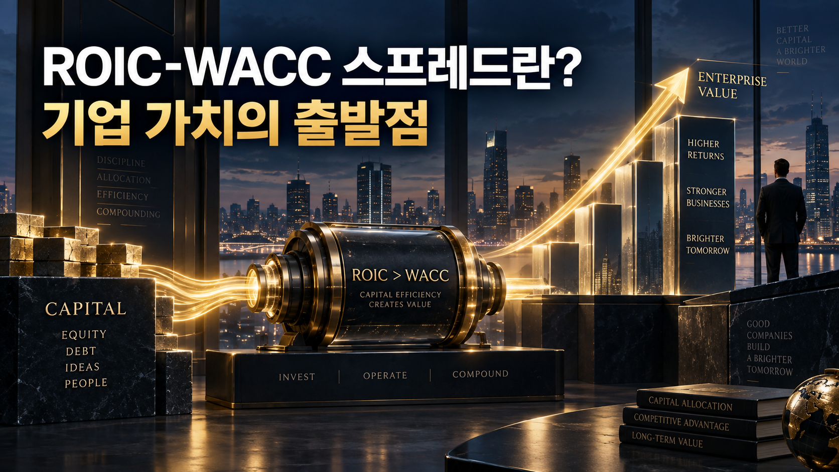 ROIC-WACC spread illustrating capital efficiency and enterprise value creation.
