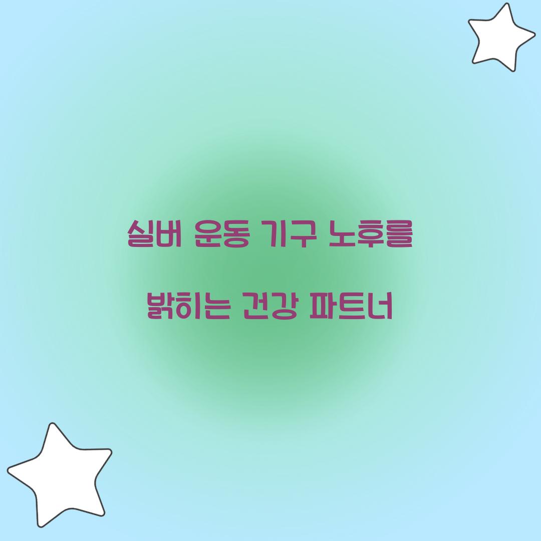 실버 운동 기구