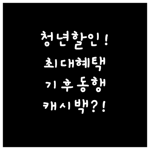 기후동행카드 청년할인부터 캐시백까지 ..