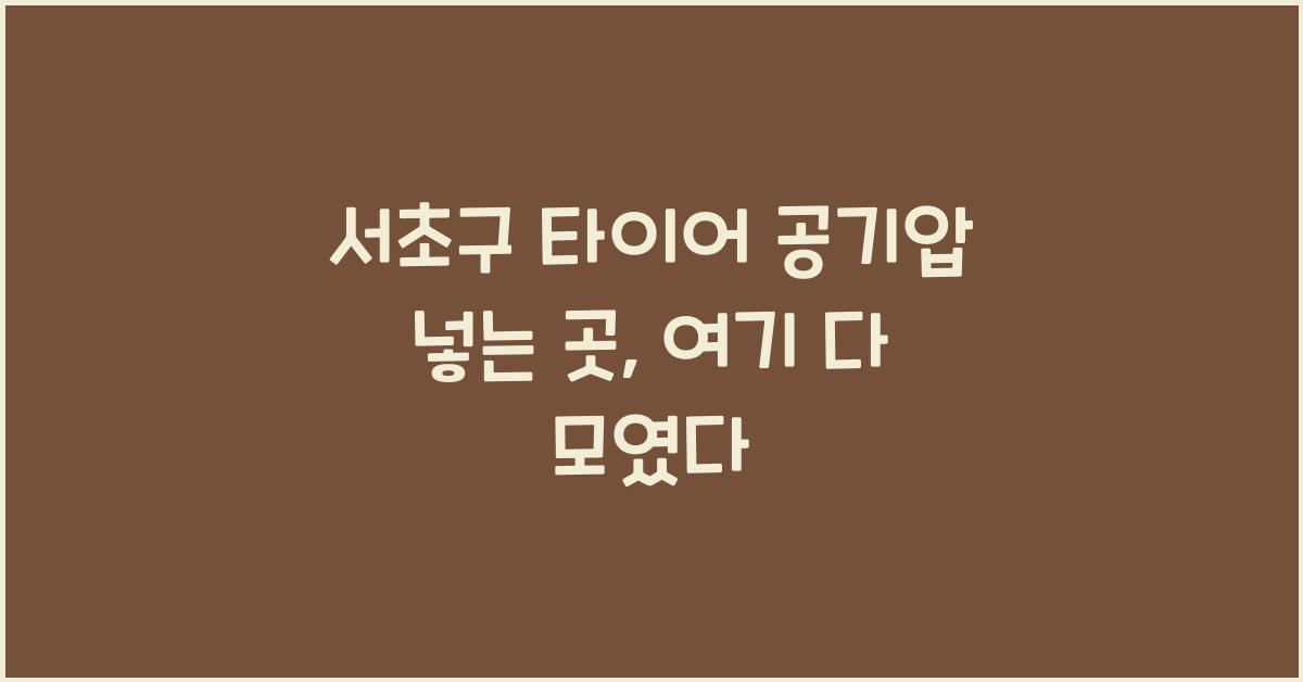 서초구 타이어 공기압 넣는 곳