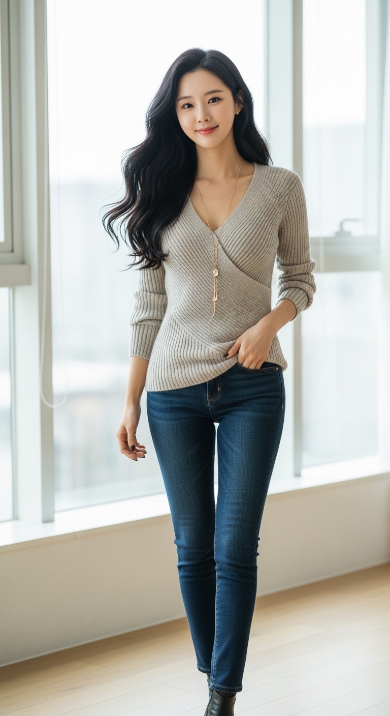 화사한 분위기를 자아내는 전신