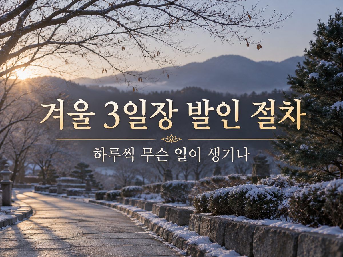 겨울 3일장 발인 절차, 하루씩 무슨 일이 생기나