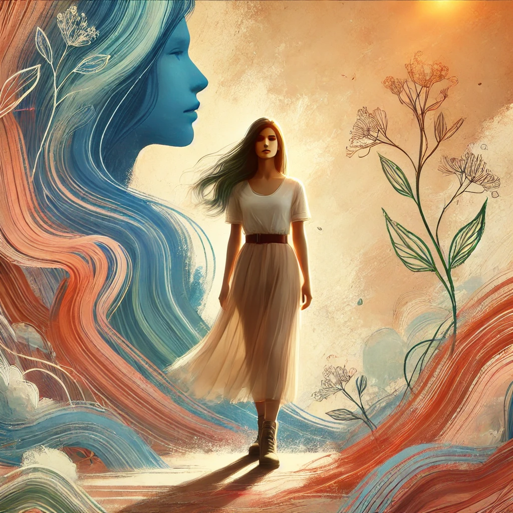 나는 나로 살기로 했다 책 표지와 자존감, 자기 수용을 상징하는 따뜻한 감성 일러스트