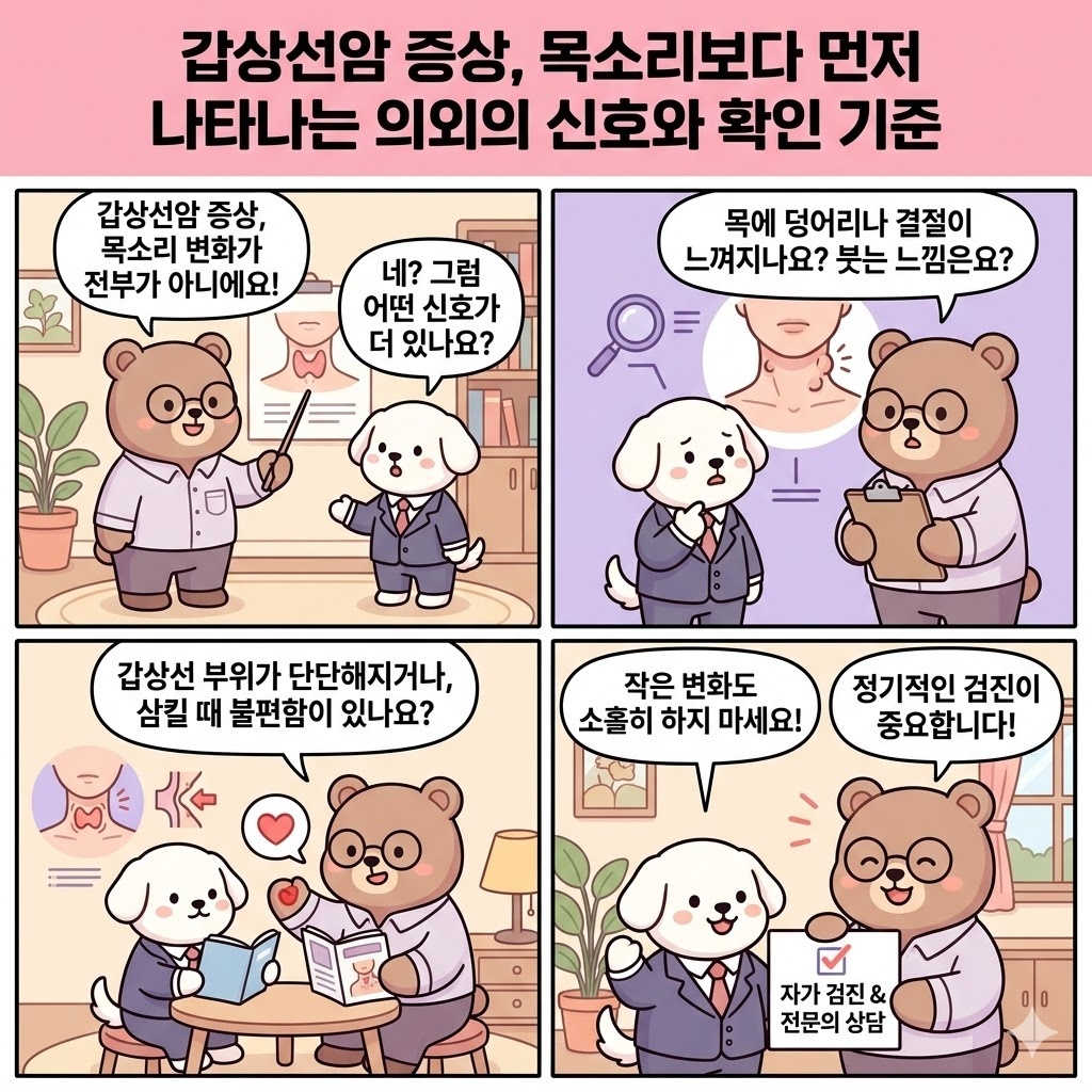 갑상선암 증상, 목소리보다 먼저 나타나는 의외의 신호와 확인 기준