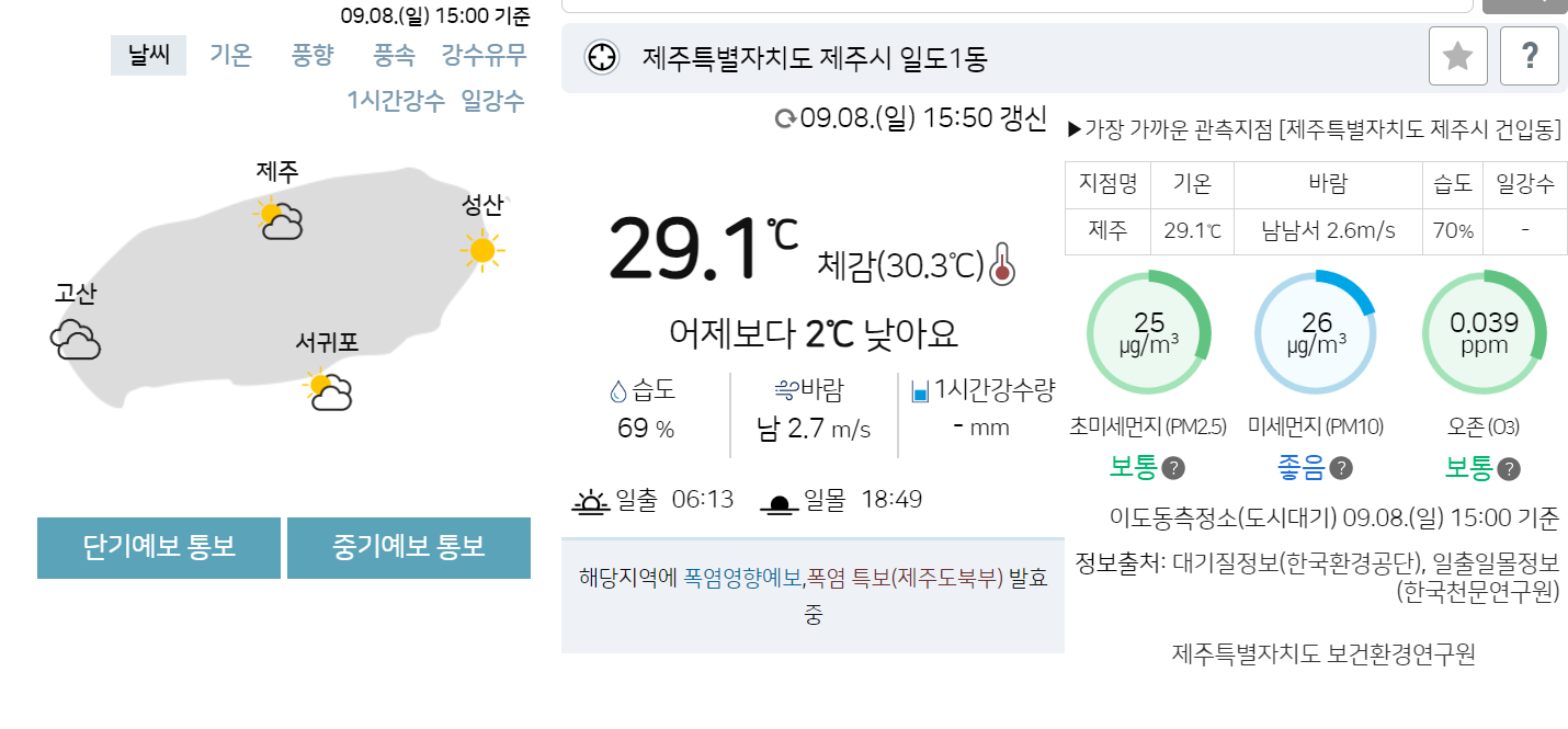 제주도 10월 날씨 특징
