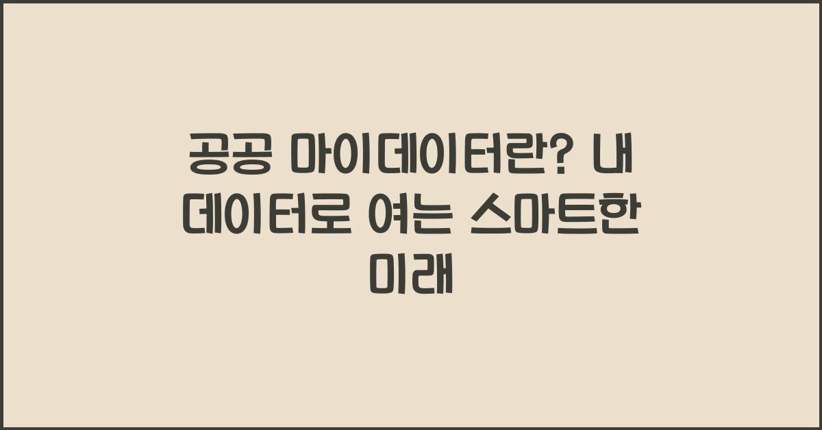 공공 마이데이터란