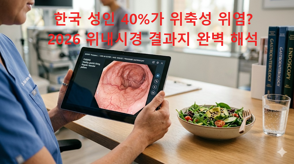2026 위내시경 결과 해석과 위축성 위염(위암 위험도 6배), 장상피화생(위험도 20배) 기준 안내 이미지