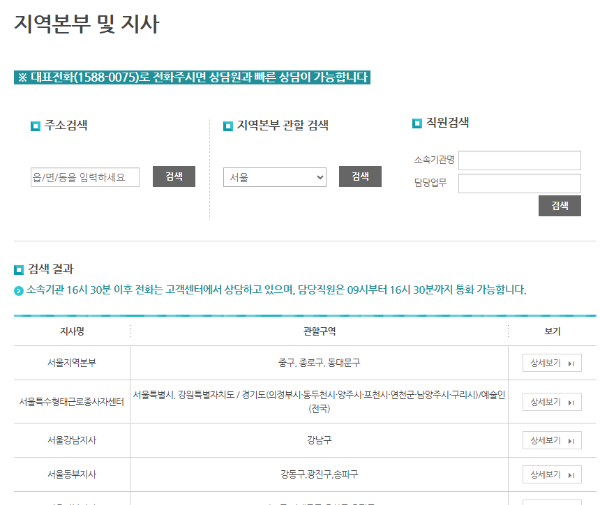 근로복지공단 지사