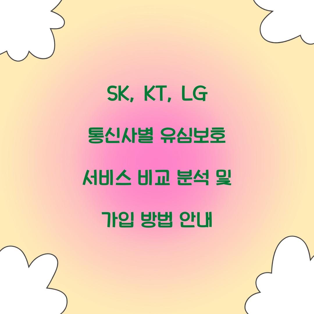 SK, KT, LG 통신사별 유심보호 서비스 비교 분석