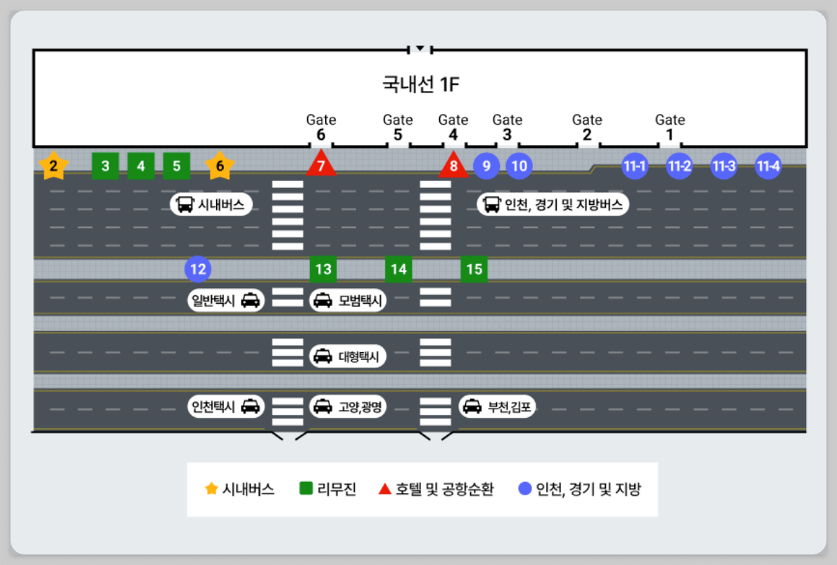 김포공항 국내선 1층 11-4번홈 승차장