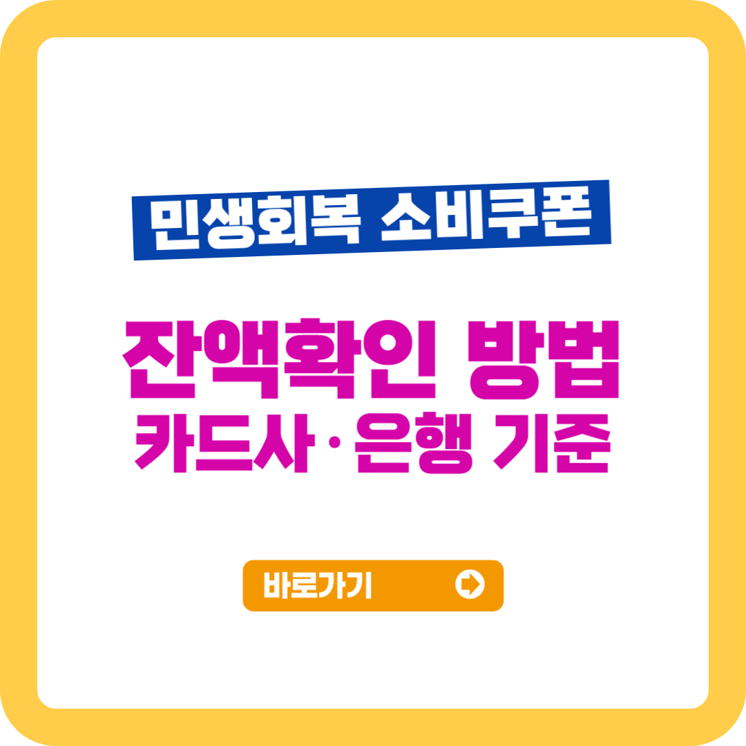 민생회복 소비쿠폰 잔액확인 방법 총정리