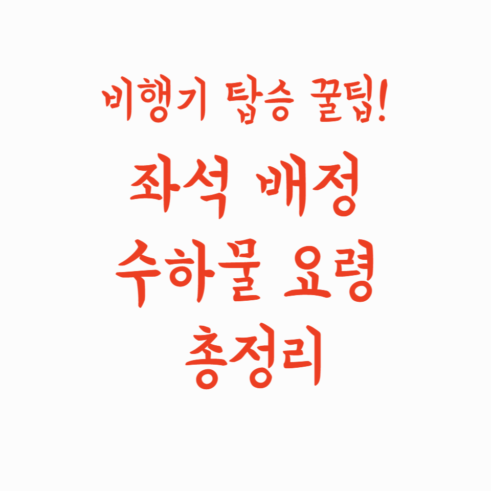 비행기 탑승 꿀팁! 좌석 배정부터 수하물 요령까지 총정리